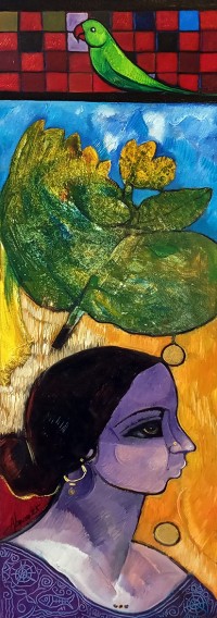 Abrar Ahmed, 12 x 36 Inch, Oil on Canvas, Figurative Painting, AC-AA-605 Abrar Ahmed, 12 x 36 Inch, Oil on Canvas, Figurative Painting, AC-AA-605